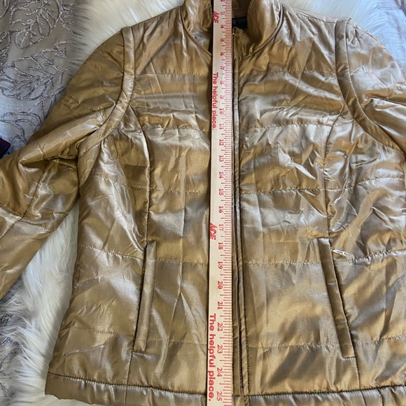 Etcetera Metallic Gold Puffer Jacket with zip off sleeves - Picture 6 of 13